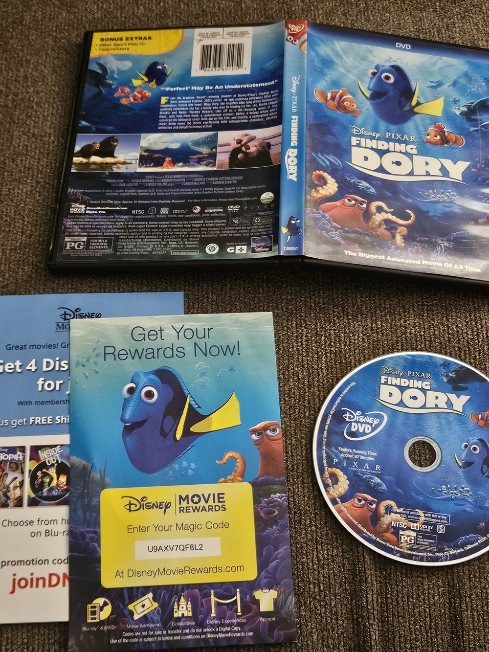 Finding Dory Pixar Disney Movie DVD Animation Collector's Sequel Collection RARE